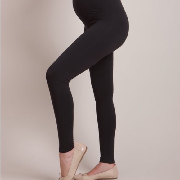 Seraphine Pants - Black Seamless Over Bump Maternity Leggings Women's Size Small